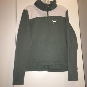Pink Victoria Secret Green Half Zip